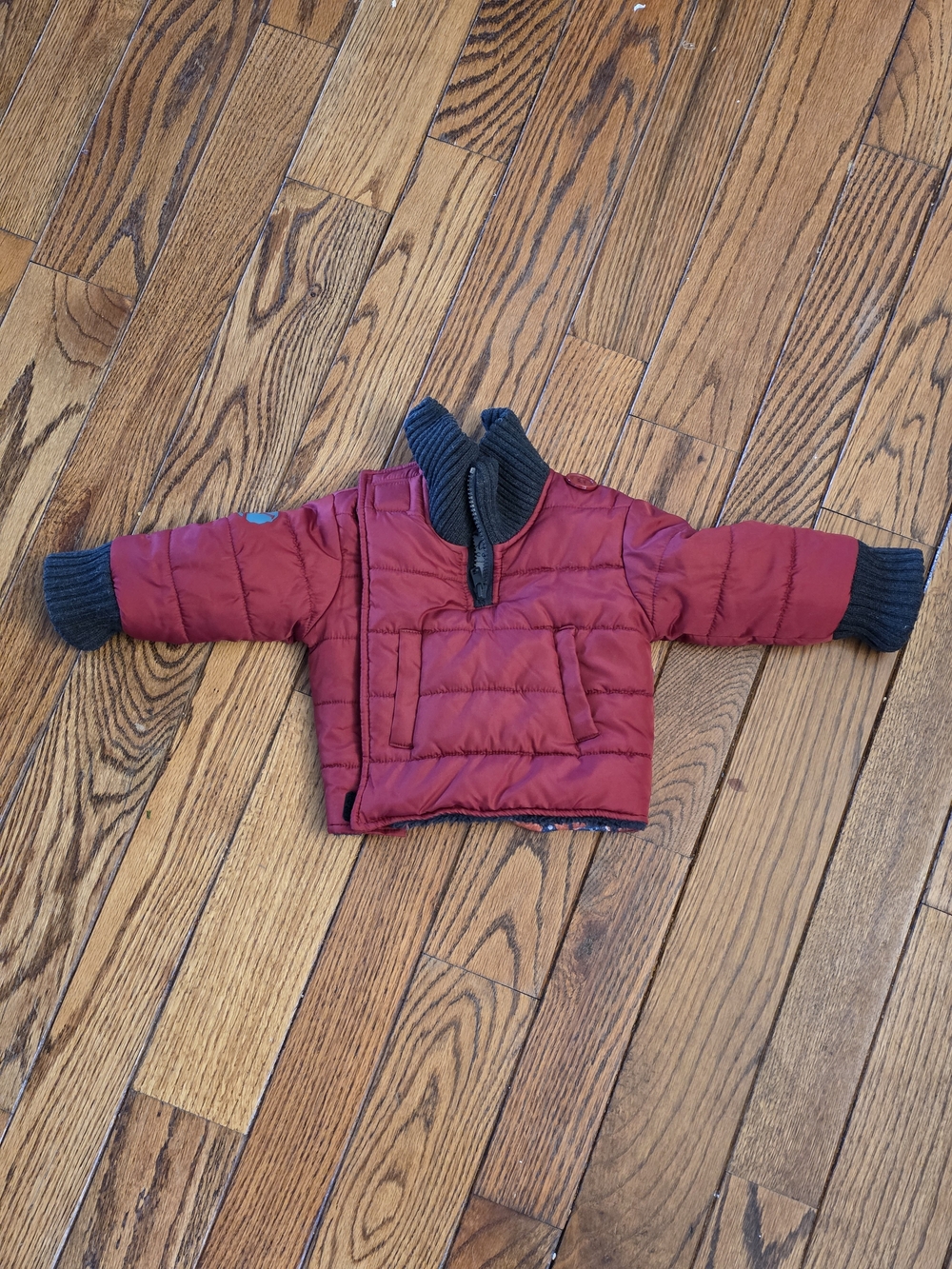 Buckle Me Car Seat Coat - "Toastiest" - Red, 6-9M